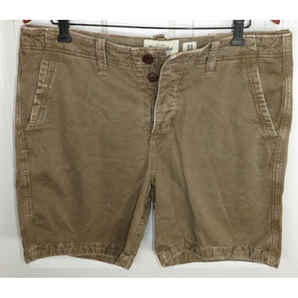 Abercrombie & Fitch Shorts Chino Button Fly 33 Canvas Y2K 7" Distressed Style